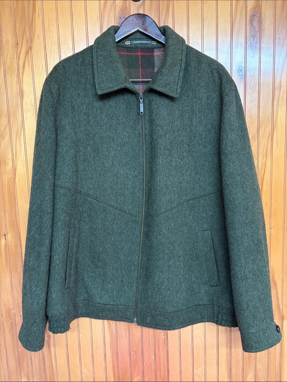 VTG Austrian Alpine Wool Bomber Jacket Sound Of Music Trachten Loden Green. 58
